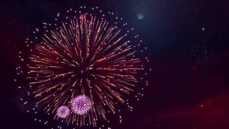 fuegos artificiales coloridos en el cielo nocturno