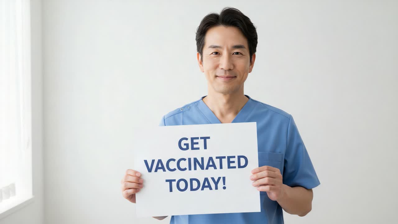 A healthcare professional encourages the public to prioritize their health by getting vaccinated today for better community protection and individual well-being