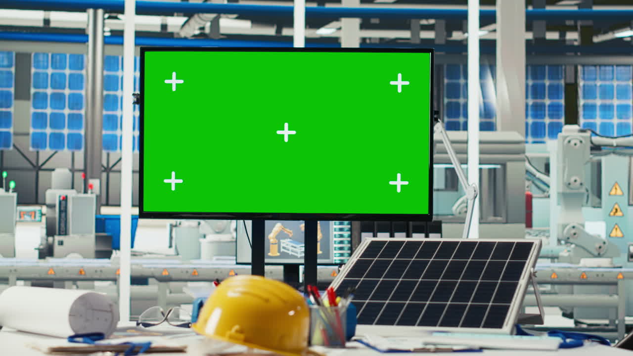 Isolated Screen Display In Photovoltaics Factory Used To Monitor Performance