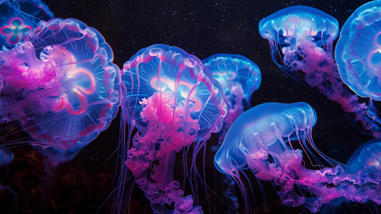 светящиеся медузы в аквариуме