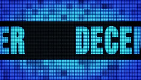December displayed on a digital LED screen
