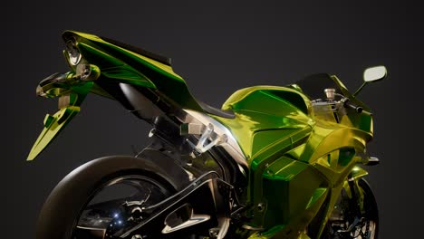 Moto-Sport-Bike-En-Estudio-Oscuro-Con-Luces-Brillantes