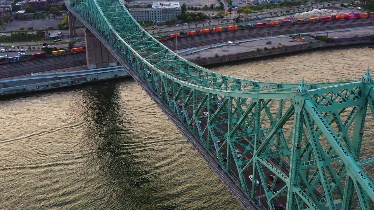 Aerial View of Jacques Cartier Bridge in Montreal