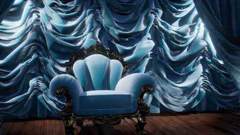 luxurious theater curtain stage with chair