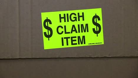 high claim item reflective sticker on cardboard box shipping package