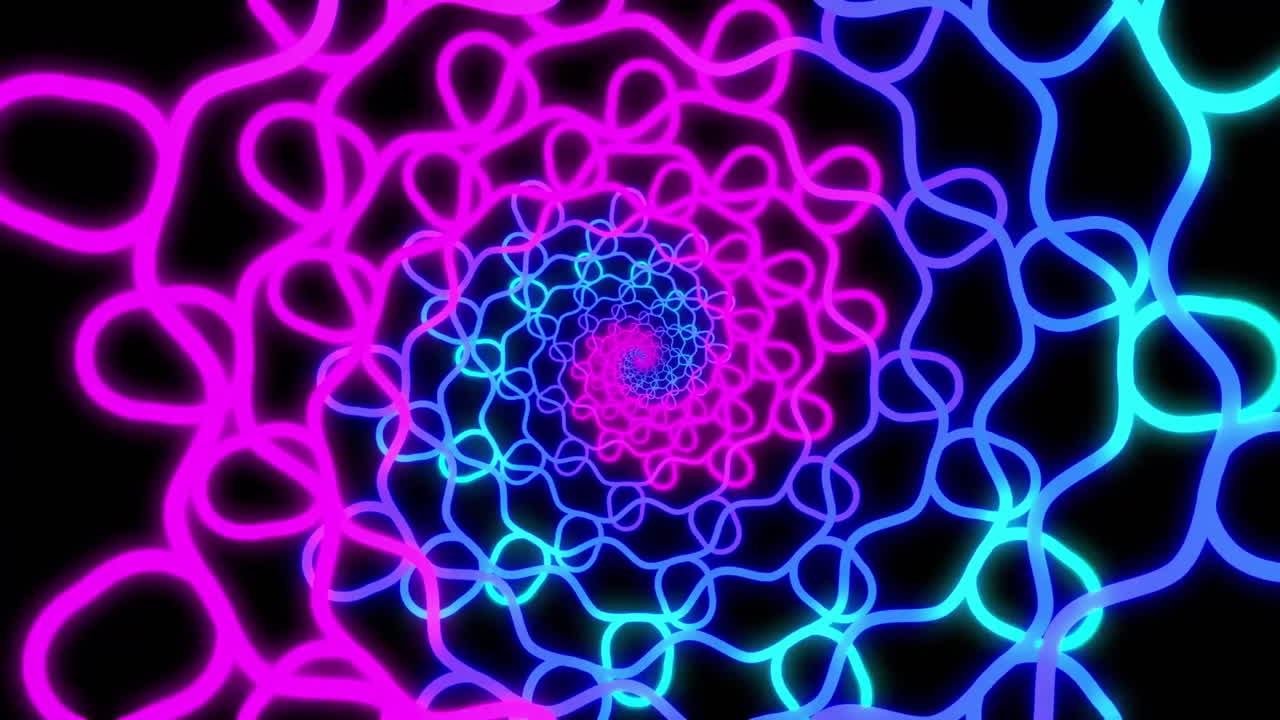 animación de un enorme texto de venta y formas coloridas sobre un fondo negro