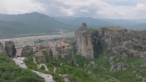 monastery of the holy trinity perched on rocky precipice of monolith, meteora