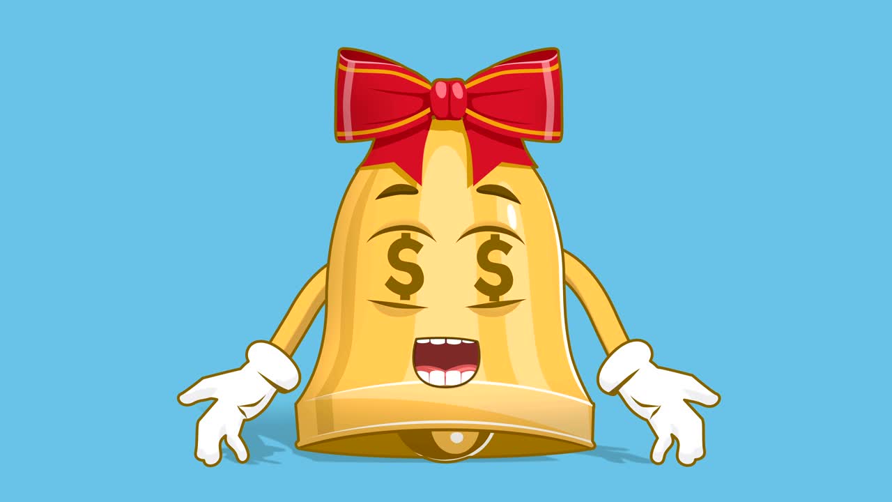 만화 크리스마스 벨 달러 표지: 얼굴 애니메이션 알파 매트