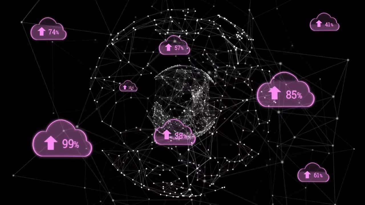 Globalt digitalt netværk og cloud-teknologi
