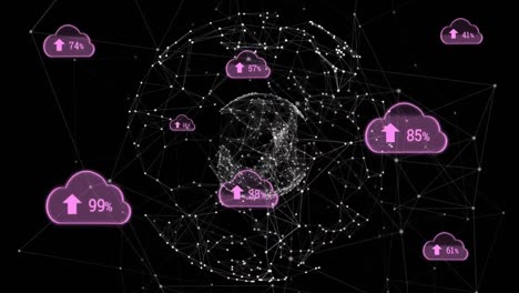 Globales-Digitales-Netzwerk-Und-Cloud-Technologie