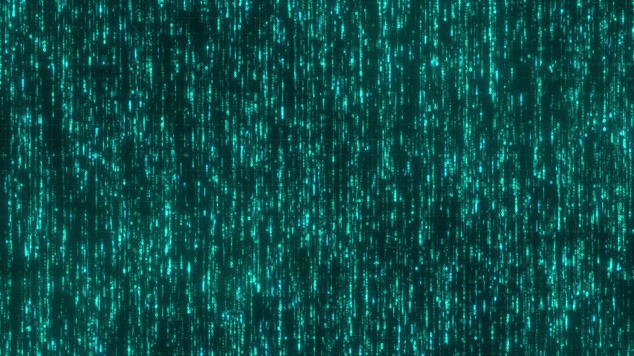 Futuristic Digital Data Rain Animation Blue Cyber Code Falling Matrix Background Loop