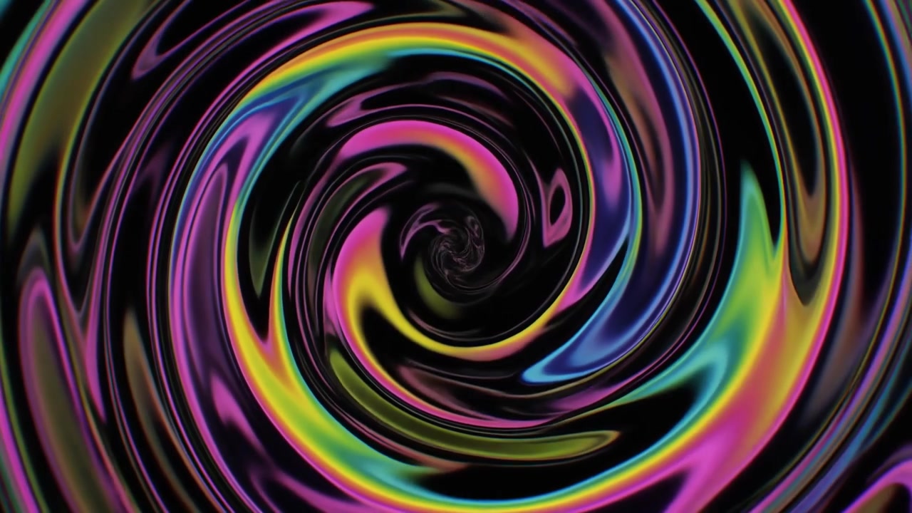 Abstract Swirling Liquid Motion with Vibrant Iridescent Colors