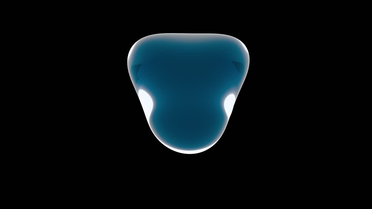 Abstract Blue Liquid Shape Morphing on Black Background