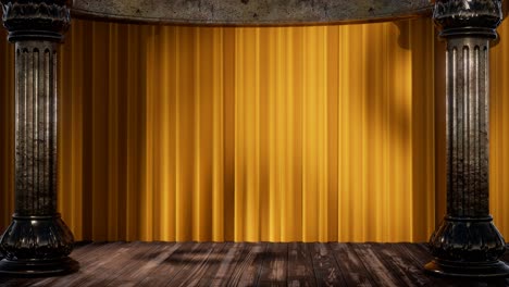 stage curtain with light and shadow