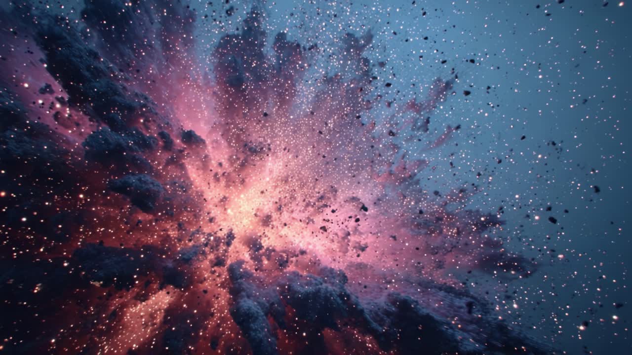 A Captivating Cosmic Explosion: Witness the Stunning Dance of Light and Color in This Expansive Galactic Scene, Full of Celestial Wonders and Vibrant Energy