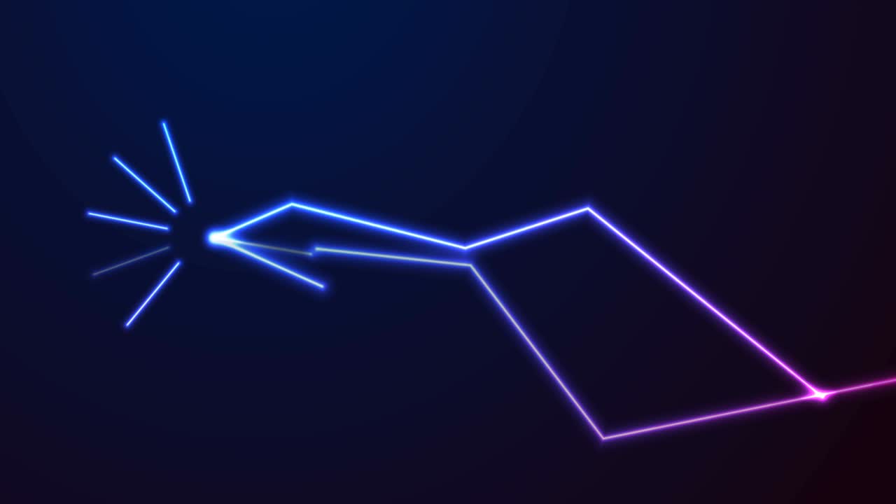 파란 자외선 네온 빛나는 곡선 하이테크 모션 배경