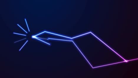 azul ultravioleta neón brillante líneas curvas fondo de movimiento de alta tecnología