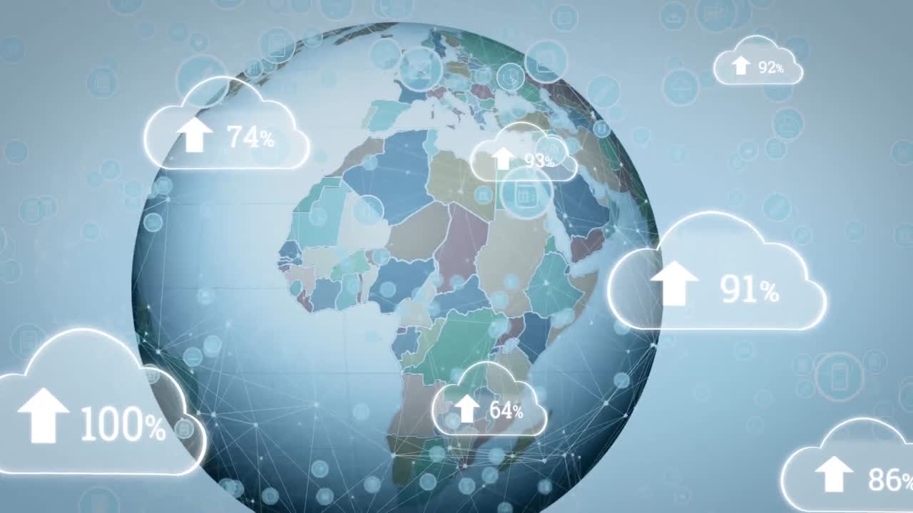sube nubes de progreso y globo