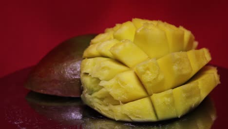 sliced exotic tropical mango. close-up footage-2