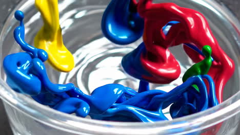 colorful paint mixing in water