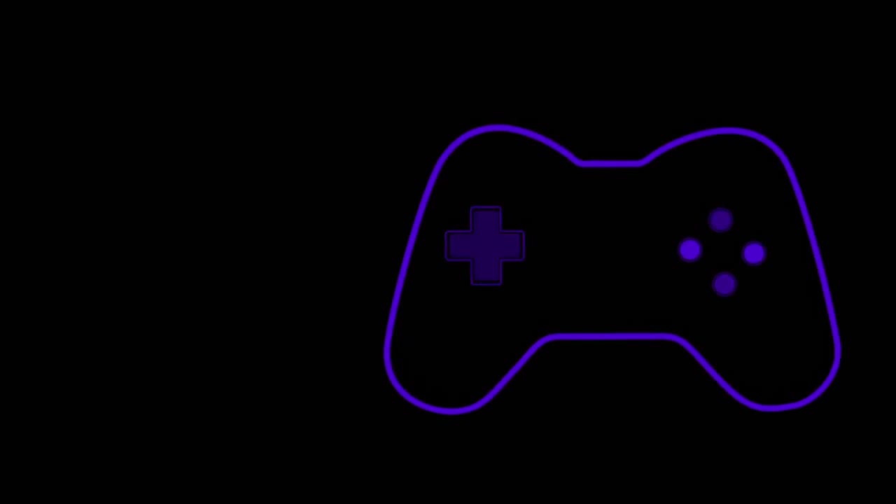 Animation of purple video game logo