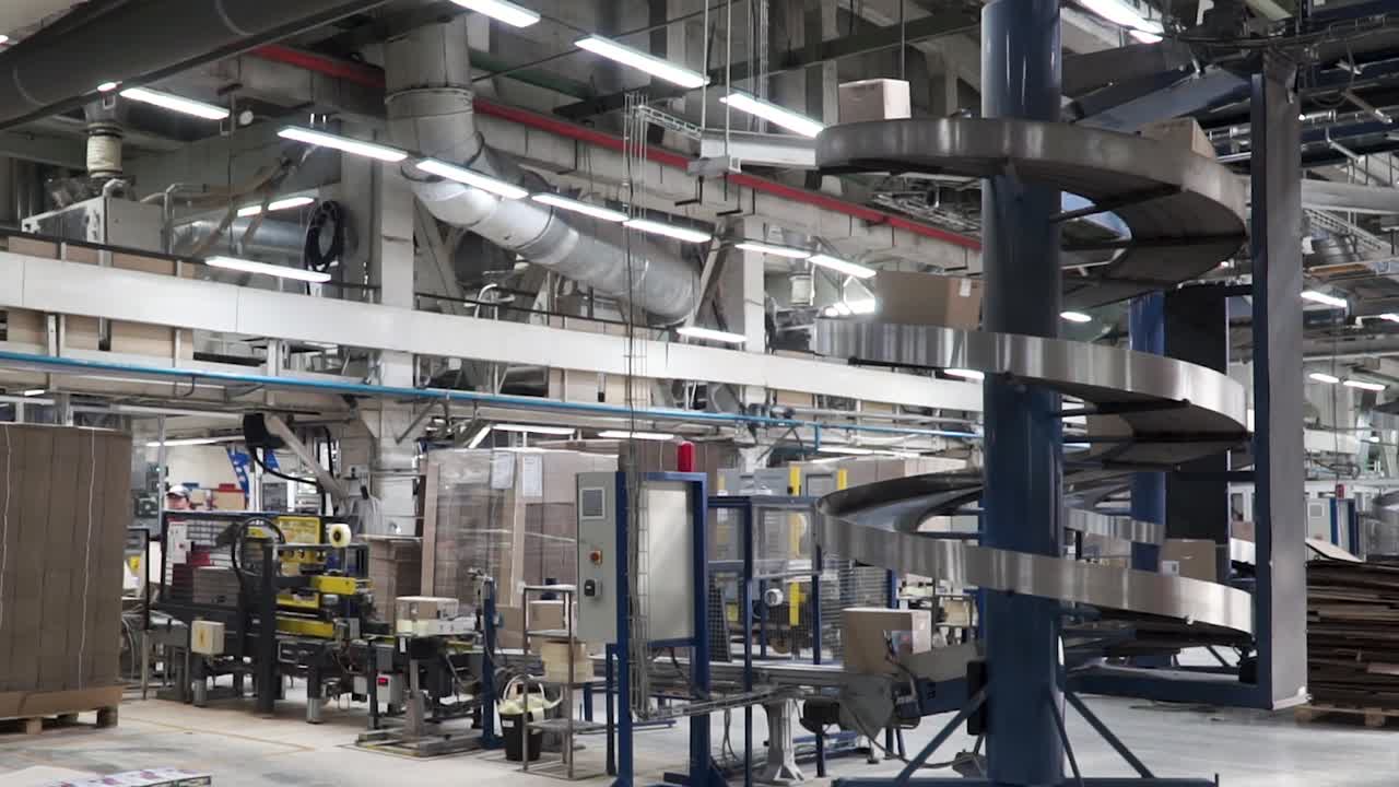 Factory Production Line with Spiral Conveyor