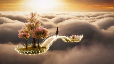 floating bridge through the clouds