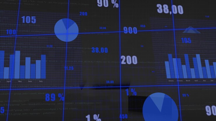 Animation of data processing over screen