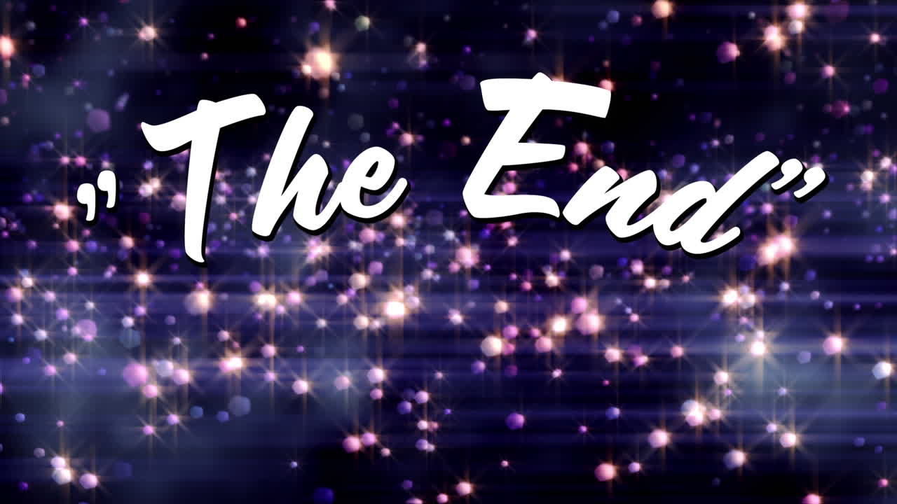 빛나는 불빛 위의 최종 텍스트의 애니메이션