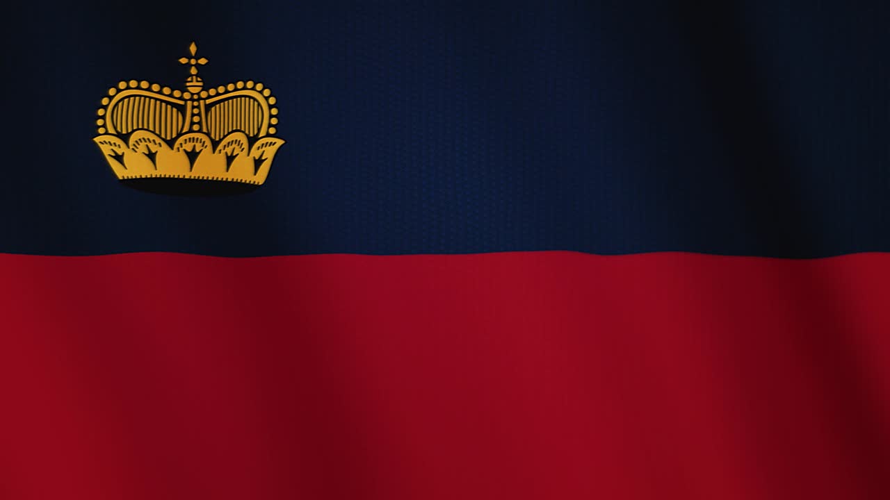 Liechtenstein flag waving animation. Full Screen. Symbol of the country