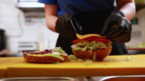 making a delicious burger