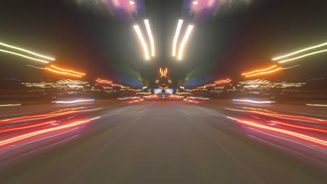 symmetrical hyperlapse fast motion at the night street