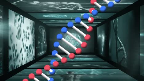 animación de la cadena de adn sobre el procesamiento de datos