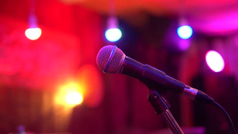 microphone in night club,music on stage party.