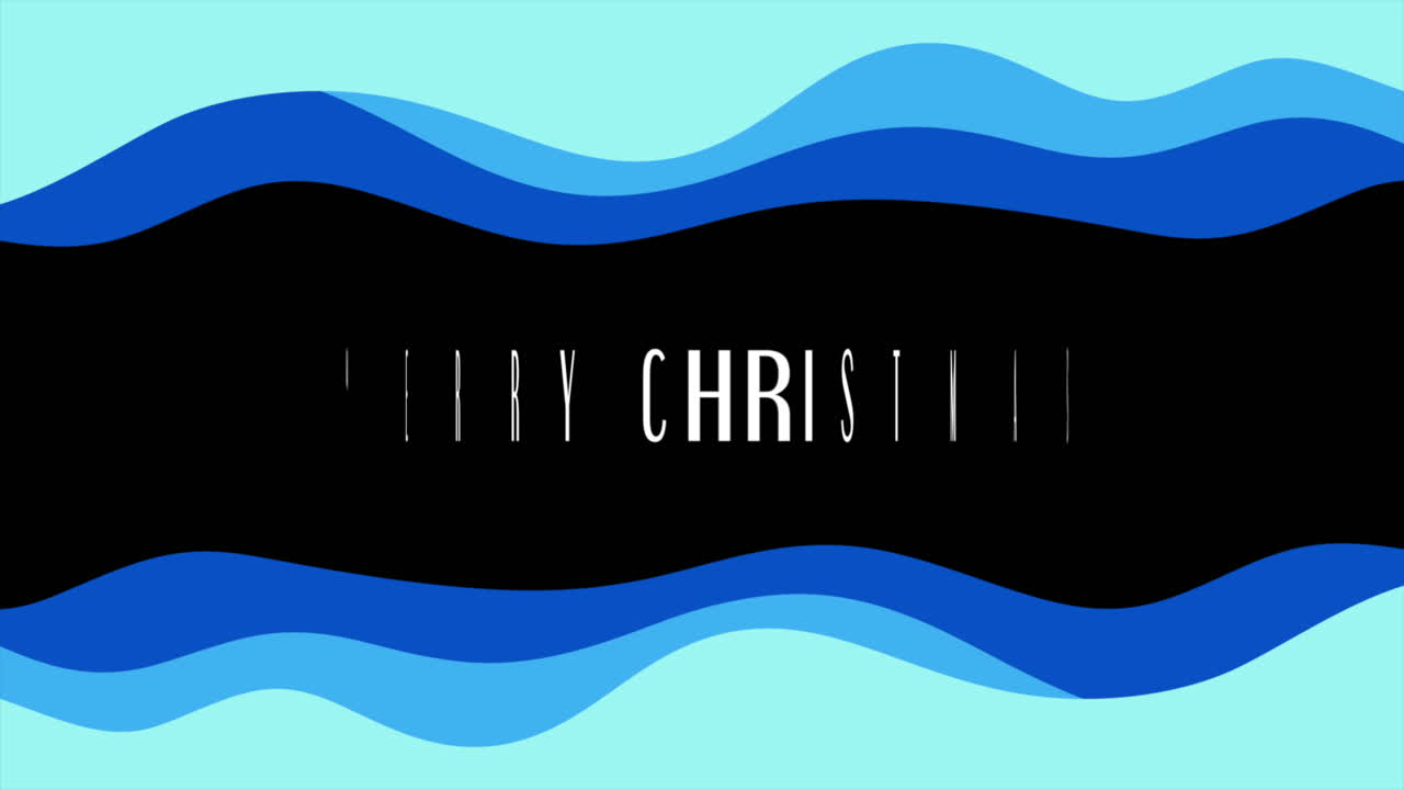 푸른 파도 패턴으로 메리 크리스마스