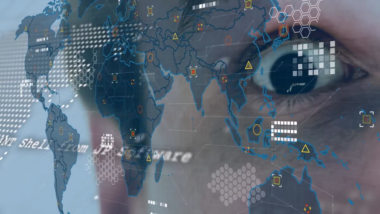 Animation of data processing over eye