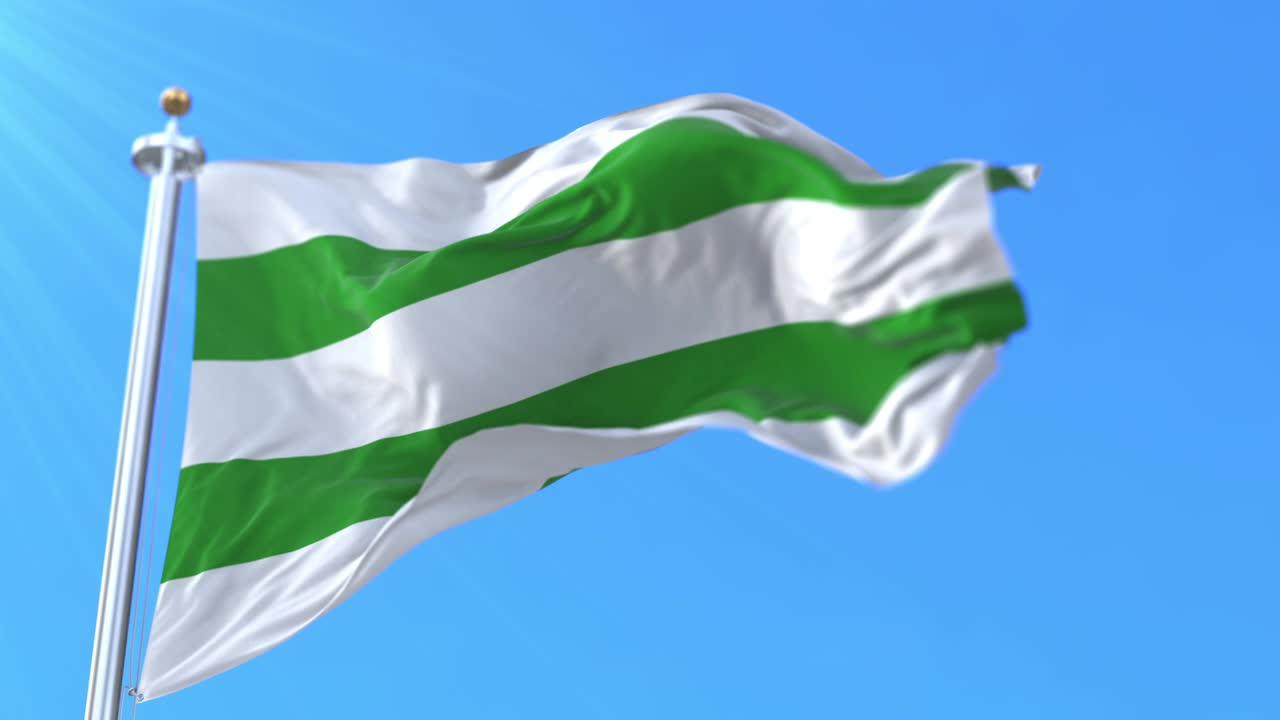 bandera de la ciudad flamenca de hasselt, en la provincia de limburgo, bélgica.