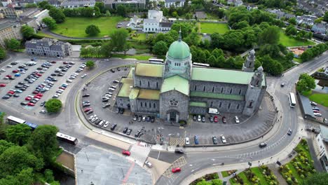 busy street around galway cathedral, ireland