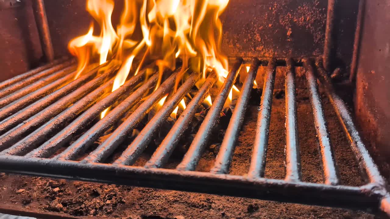 Accendere un fuoco e cucinare zuppa di goulash in scatola, versandola in ciotole con pane al formaggio all'inizio della primavera. Ripreso a 60fps. Questo video è in slow motion a 23,976, così puoi decidere come usarlo