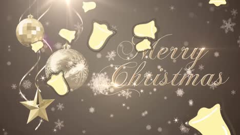 Animation-of-merry-christmas-text-over-falling-snow-and-bells