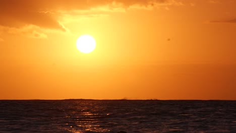 Timelapse-Del-Atardecer-En-Una-Playa-Con-Kitesurfista-En-La-Isla-De-Mauricio