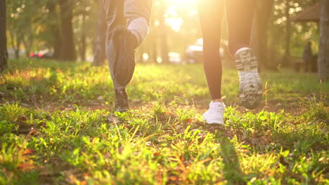 people running in the park