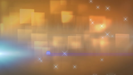 animación de puntos de luz sobre formas y estrellas.