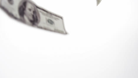 close-up of notes flying