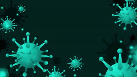 animation looping footage of coronavirus 2019-ncov novel coronavirus concept on red background and your copy space. virus of flu outbreak and coronaviruses influenza as dangerous flu strain cases as a pandemic.