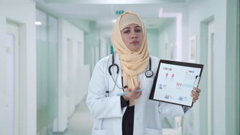 muslim doctor explaining reports to patient