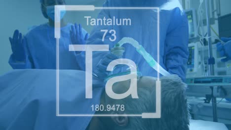animación de compuestos químicos sobre los cirujanos en el quirófano