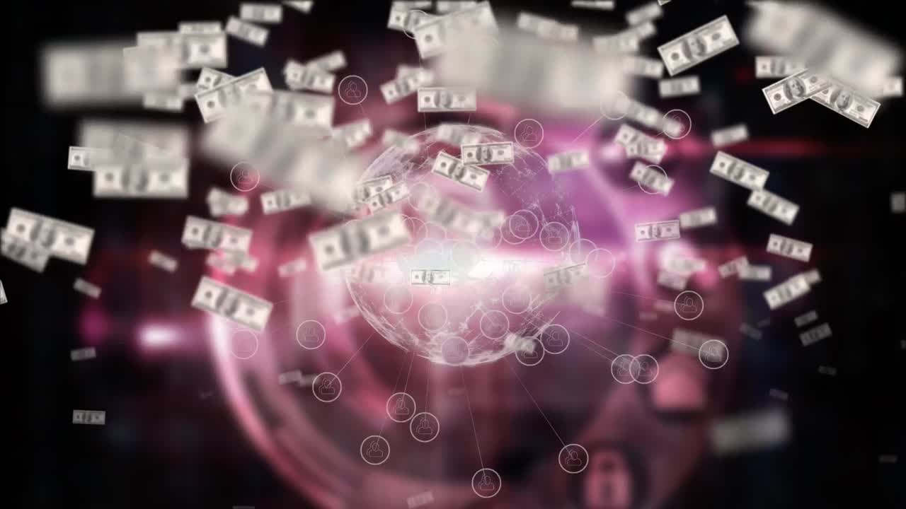 전 세계에 떠다니는 돈의 애니메이션