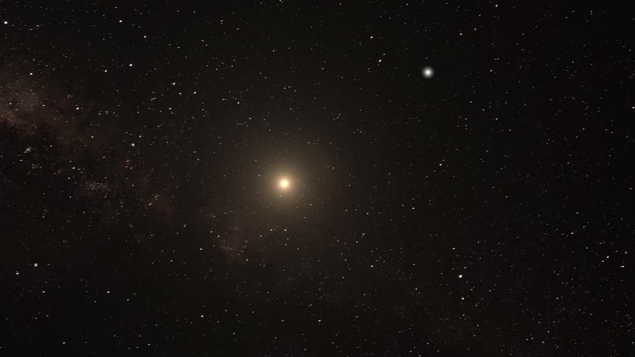bright stars and galaxy in the darkness of space