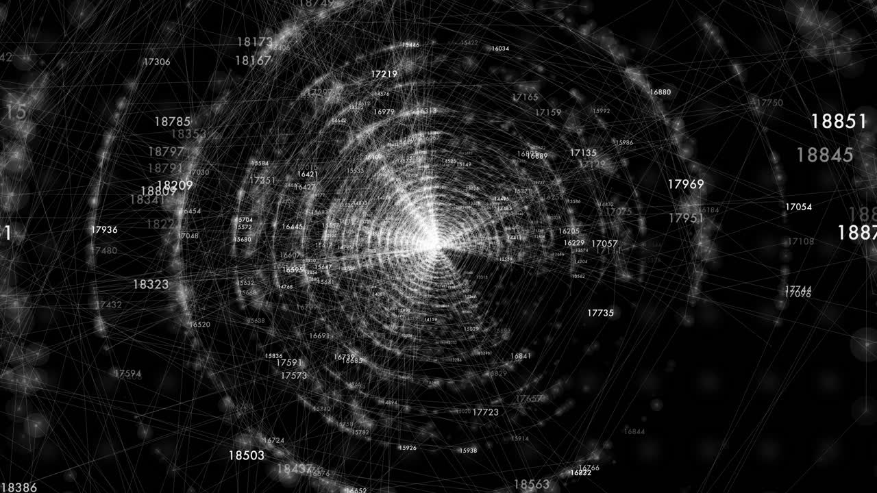 移動するデータストリームとノードを持つハイテクデジタルネットワーク。量子コンピューティング、機械学習、フィンテックビジュアル、未来のITプレゼンテーションに最適。